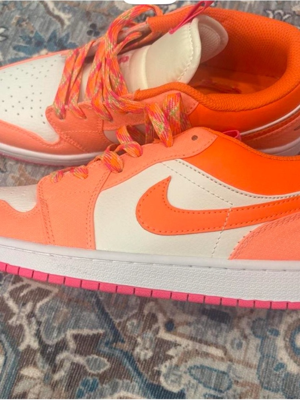 Jordan Women's Orange, Pink and White Low-Top Sneakers